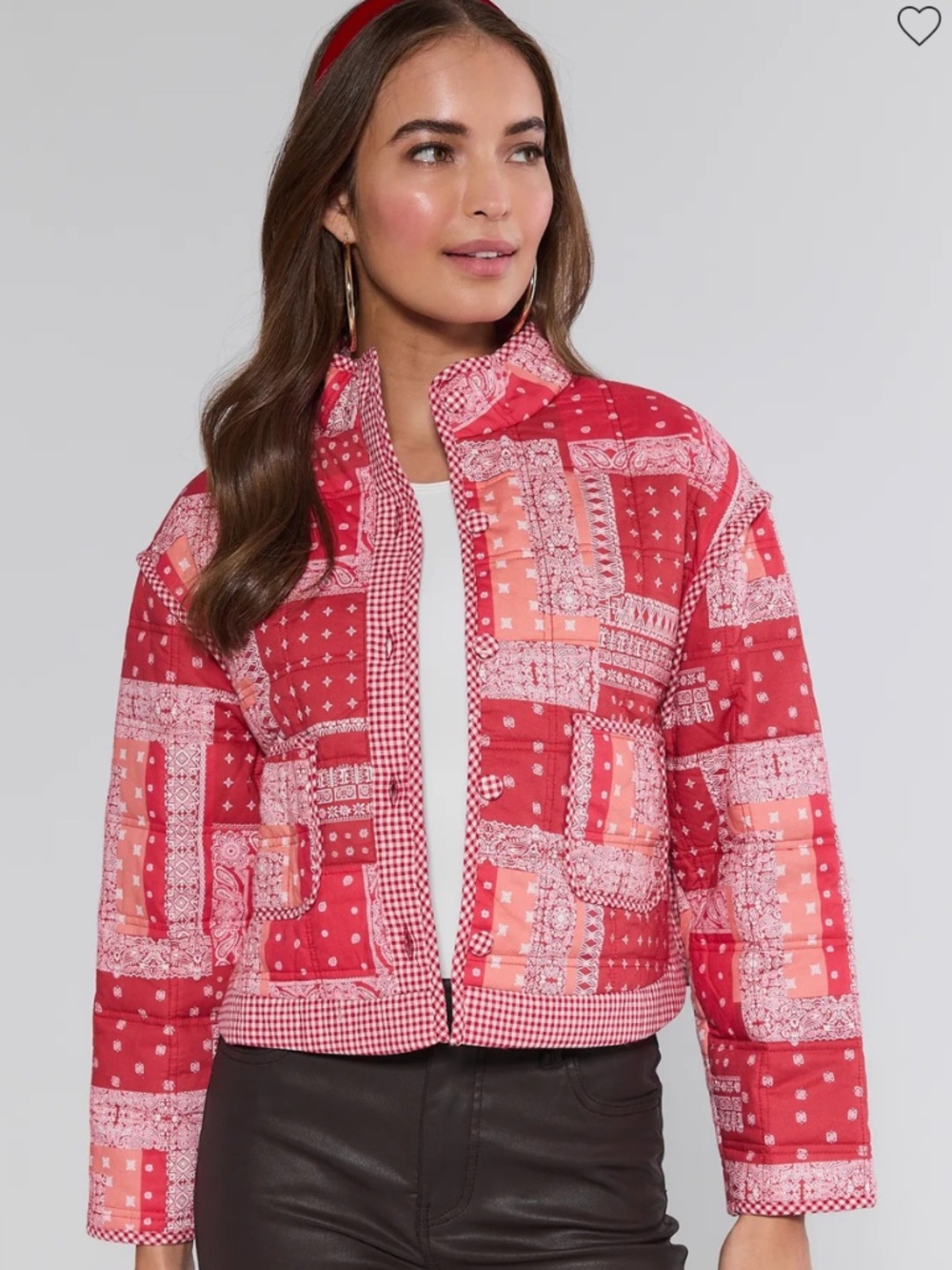 Red Bandana Patchwork Jacket Coat
